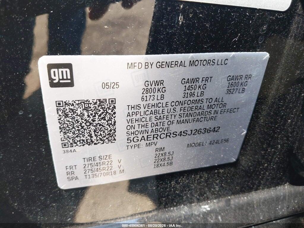 5GAERCRS4SJ263642 2025 BUICK ENCLAVE photo no. 9