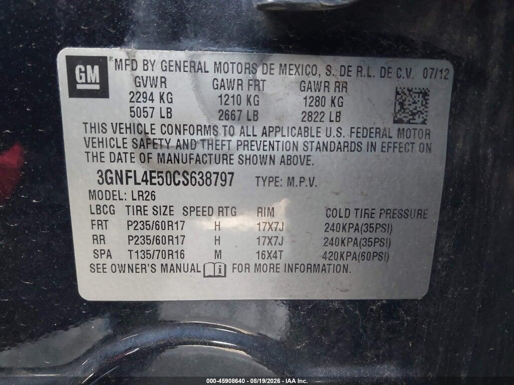 3GNFL4E50CS638797 2012 CHEVROLET CAPTIVA SPORT FLEET photo no. 9