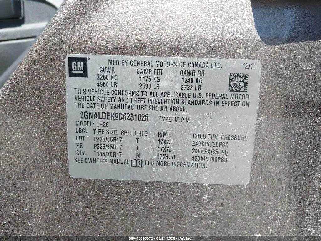 2GNALDEK9C6231026 2012 CHEVROLET EQUINOX photo no. 9