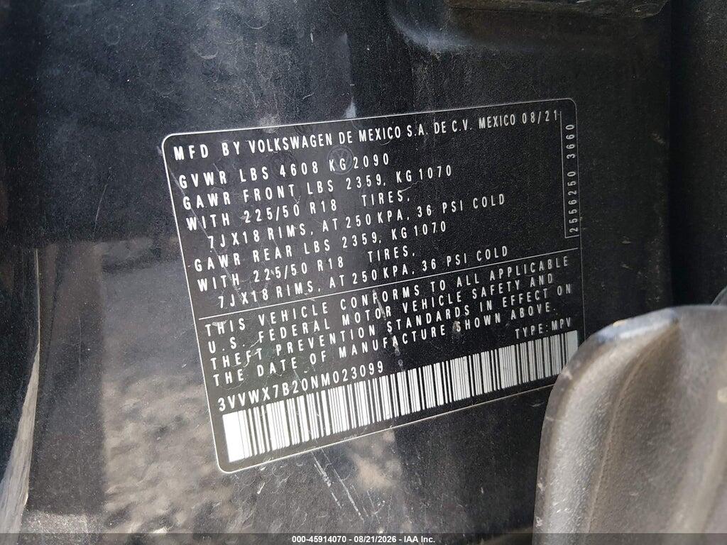 3VVWX7B20NM023099 2022 VOLKSWAGEN TAOS photo no. 9