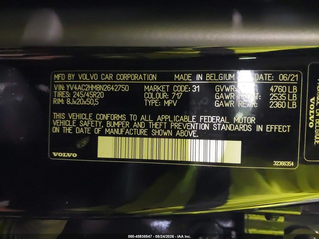 YV4AC2HM8N2642750 2022 VOLVO XC40 photo no. 9