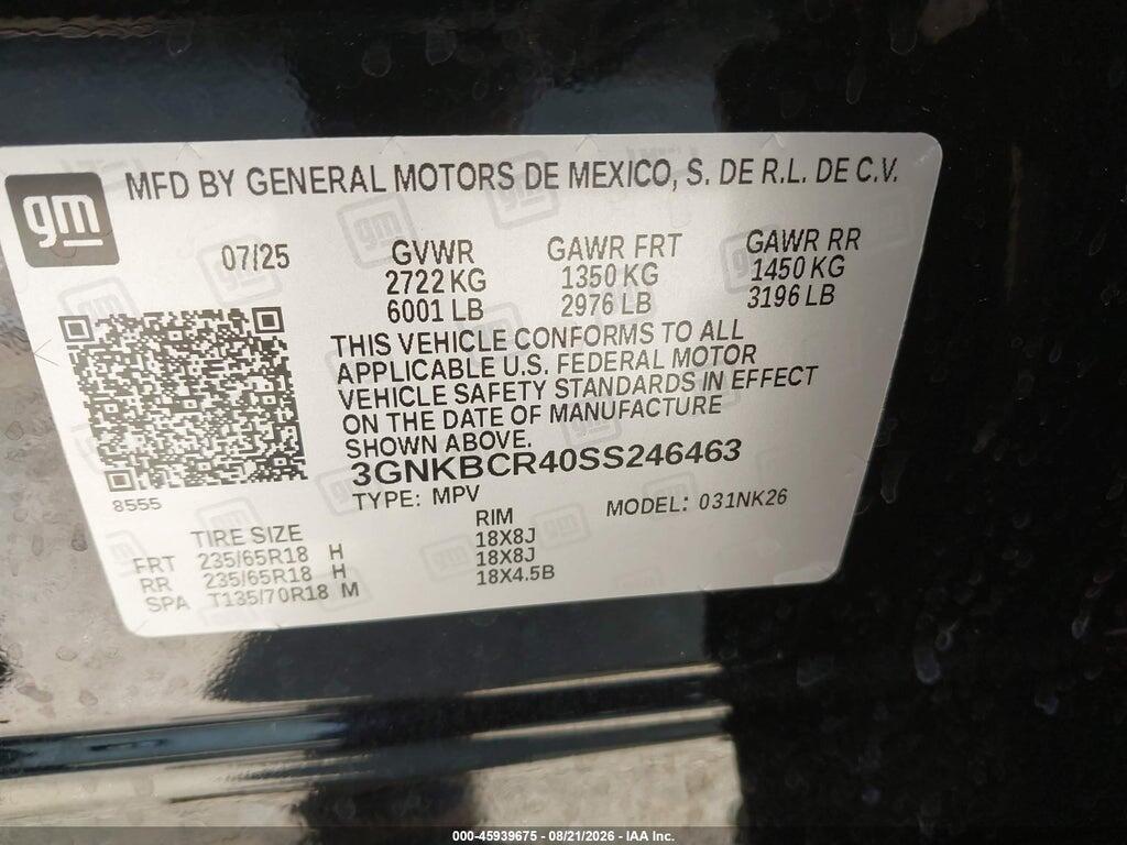 3GNKBCR40SS246463 2025 CHEVROLET BLAZER photo no. 9