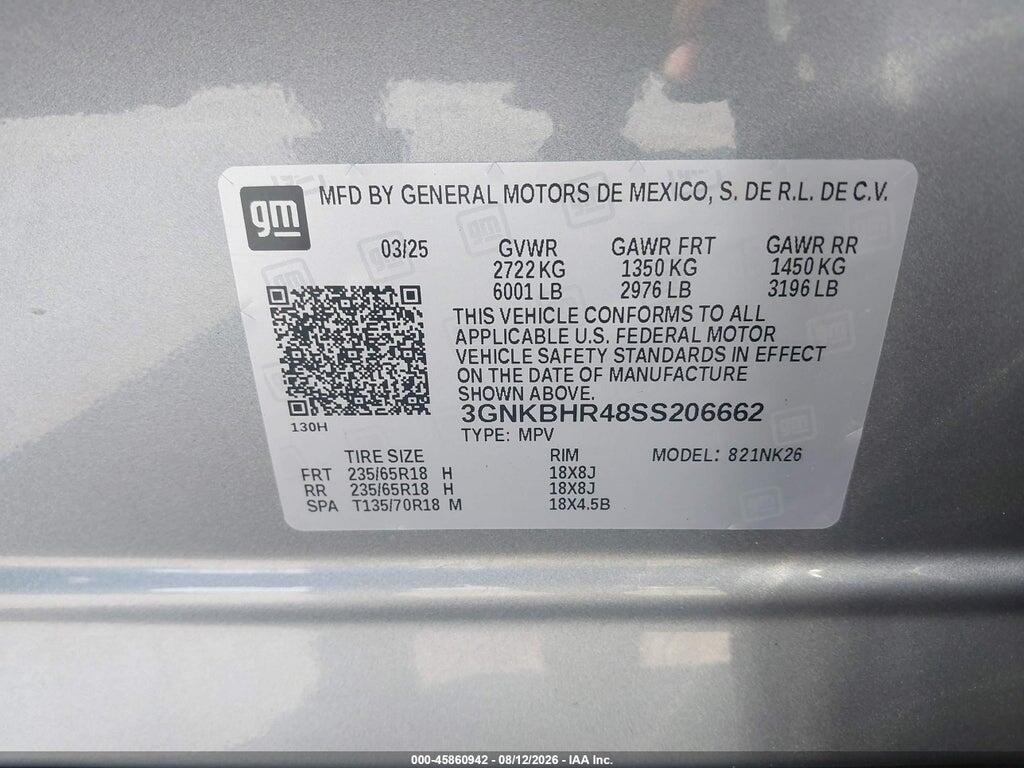3GNKBHR48SS206662 2025 CHEVROLET BLAZER photo no. 9