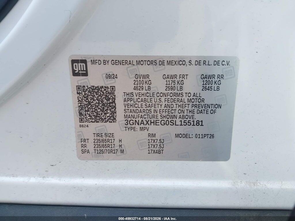 3GNAXHEG0SL155181 2025 CHEVROLET EQUINOX photo no. 9