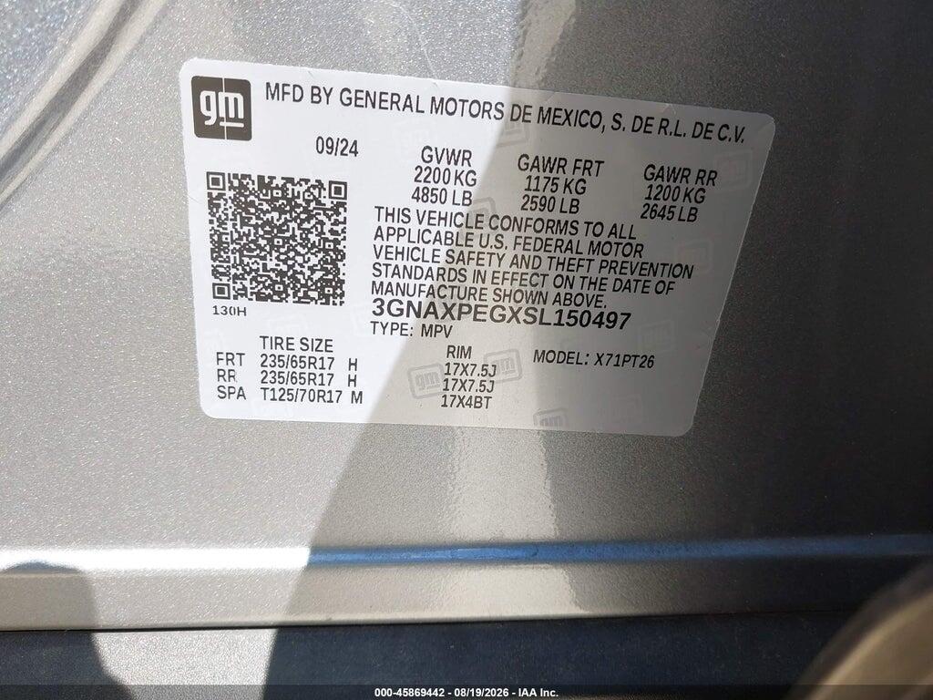 3GNAXPEGXSL150497 2025 CHEVROLET EQUINOX photo no. 9