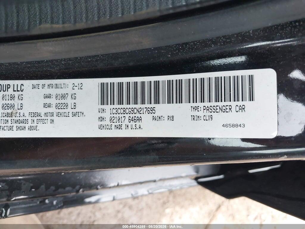 1C3CCBCG9CN217695 2012 CHRYSLER 200 photo no. 9