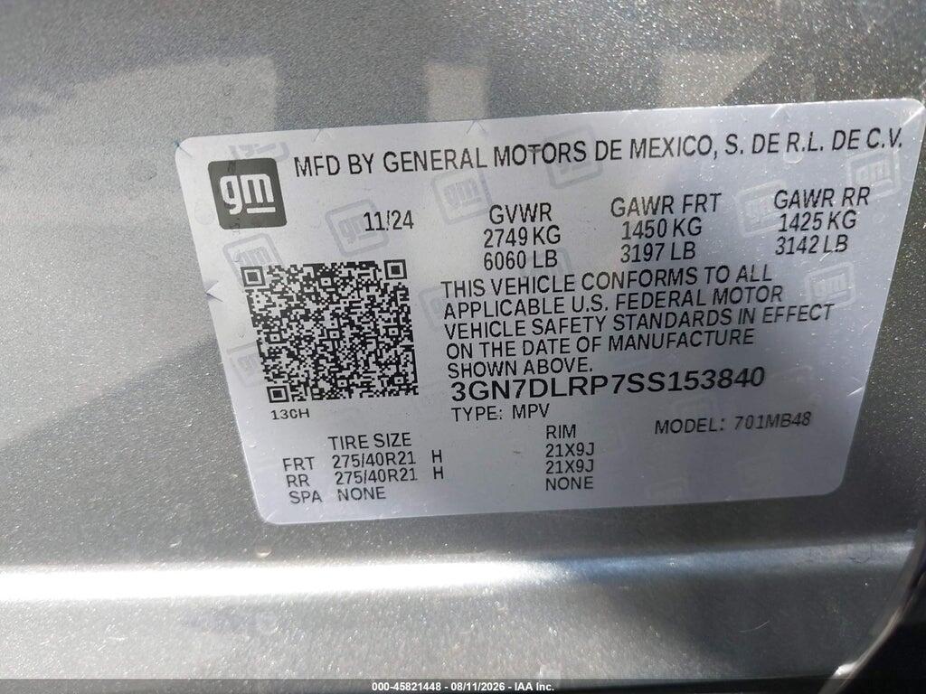 3GN7DLRP7SS153840 2025 CHEVROLET EQUINOX EV photo no. 9