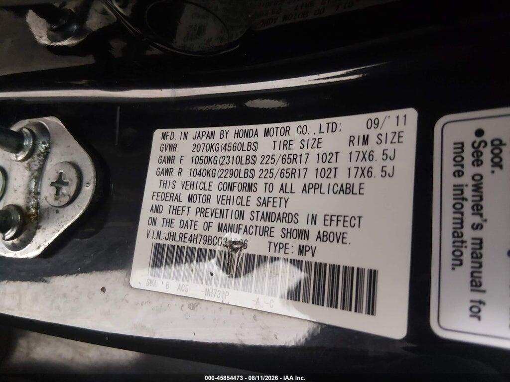 JHLRE4H79BC034296 2011 HONDA CR-V photo no. 9