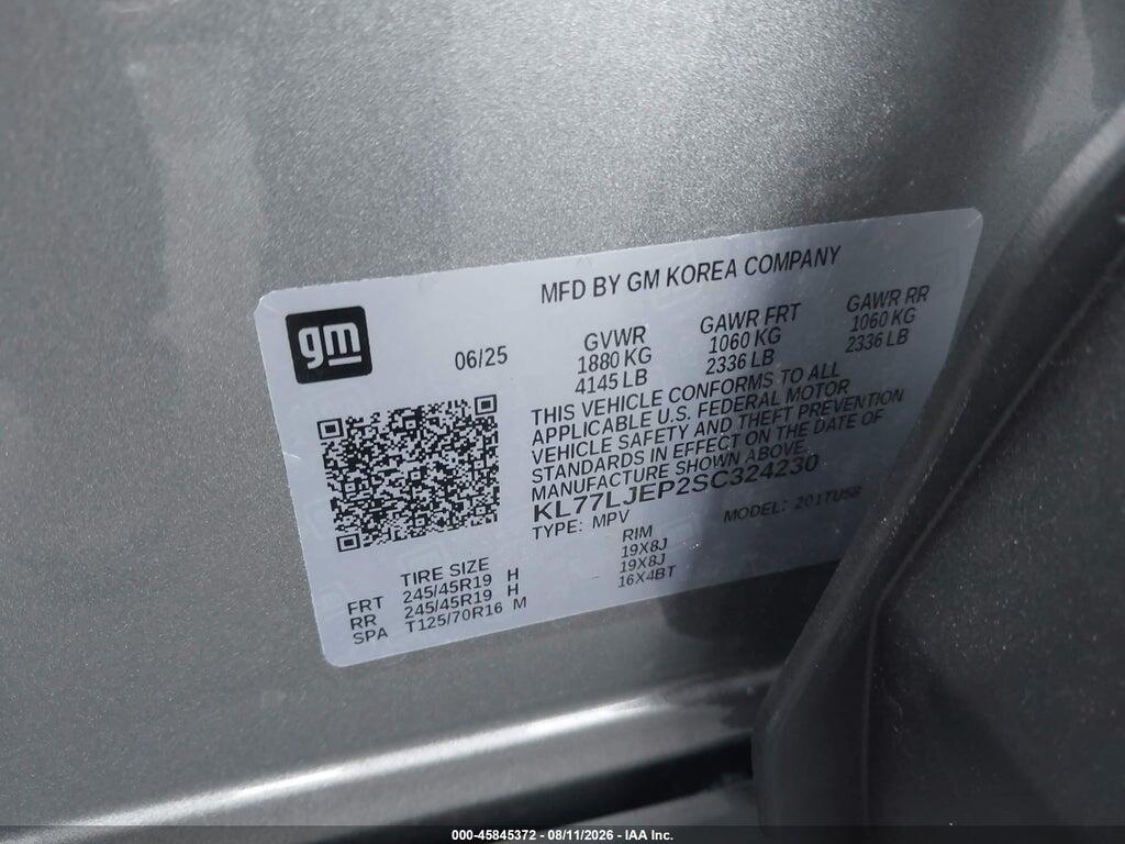 KL77LJEP2SC324230 2025 CHEVROLET TRAX photo no. 9
