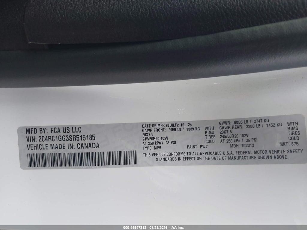 2C4RC1GG3SR515185 2025 CHRYSLER PACIFICA photo no. 9