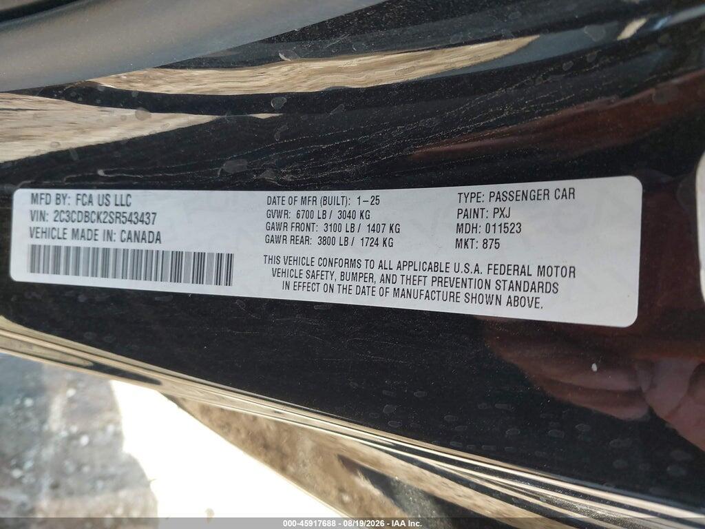 2C3CDBCK2SR543437 2025 DODGE CHARGER DAYTONA photo no. 9
