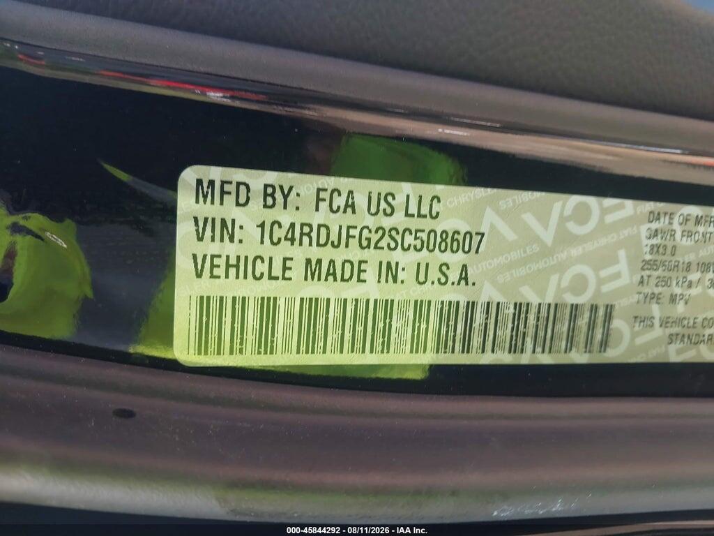 1C4RDJFG2SC508607 2025 DODGE DURANGO photo no. 9