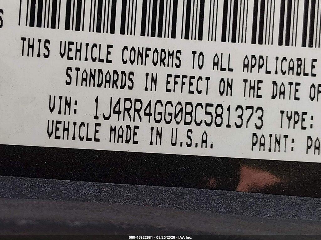 1J4RR4GG0BC581373 2011 JEEP GRAND CHEROKEE photo no. 9
