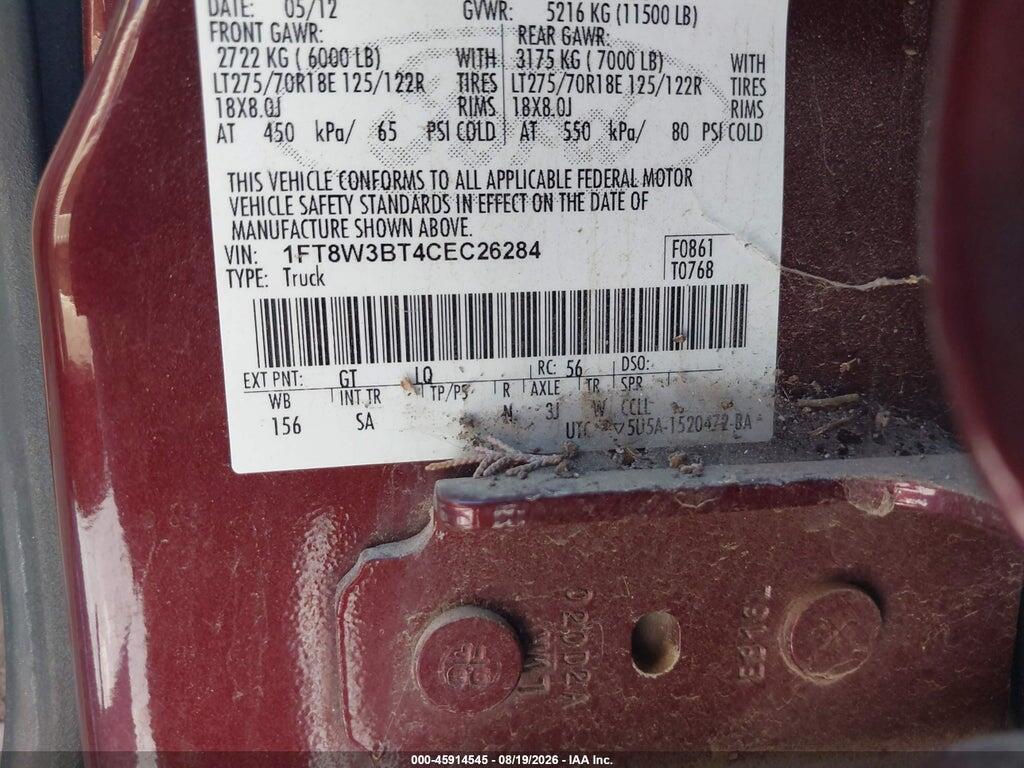 1FT8W3BT4CEC26284 2012 FORD F-350 photo no. 8