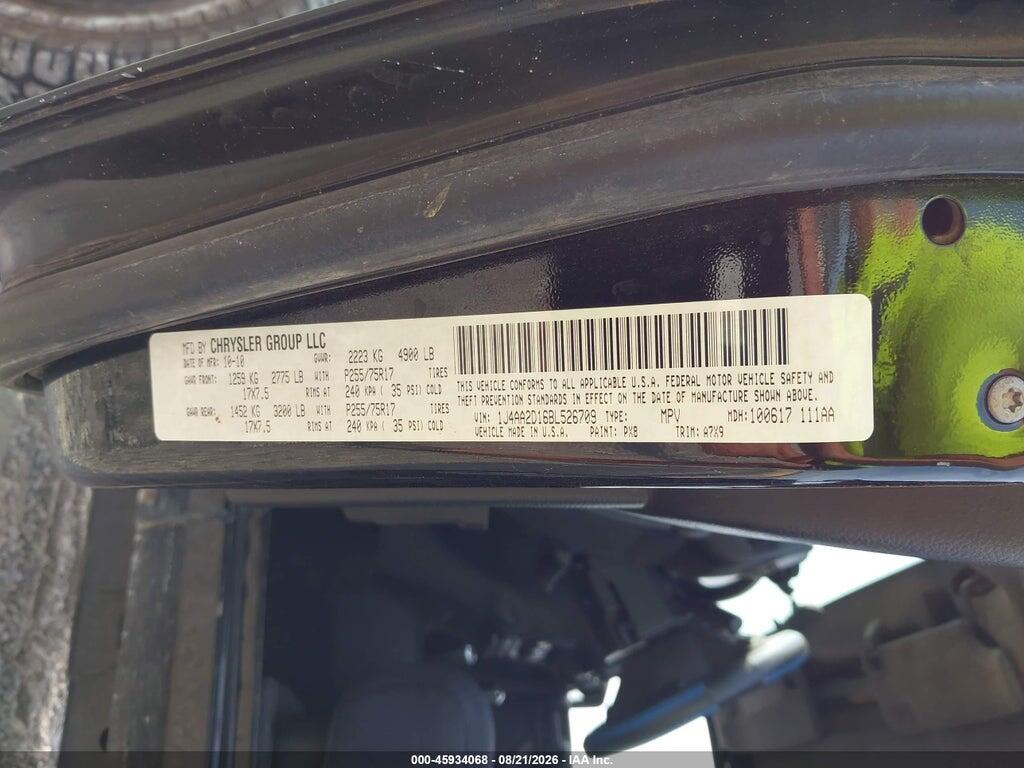 1J4AA2D16BL526709 2011 JEEP WRANGLER photo no. 9