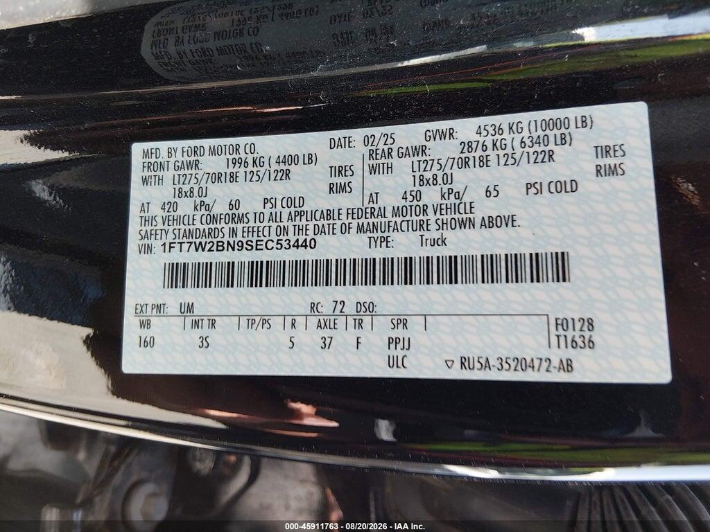 1FT7W2BN9SEC53440 2025 FORD F-250 photo no. 9