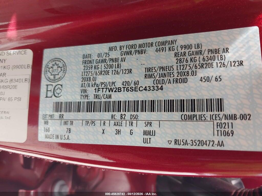1FT7W2BT6SEC43334 2025 FORD F-250 photo no. 9