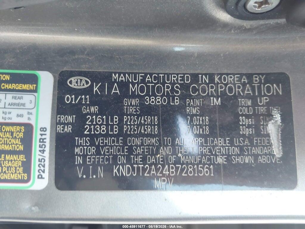 KNDJT2A24B7281561 2011 KIA SOUL photo no. 9