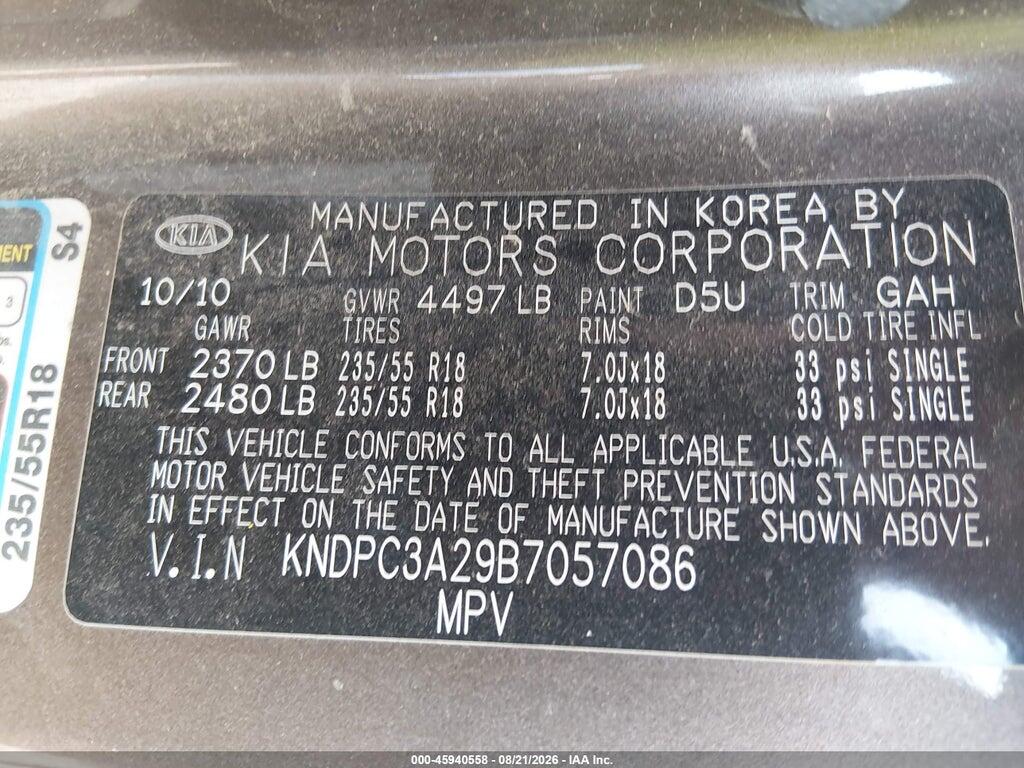 KNDPC3A29B7057086 2011 KIA SPORTAGE photo no. 9