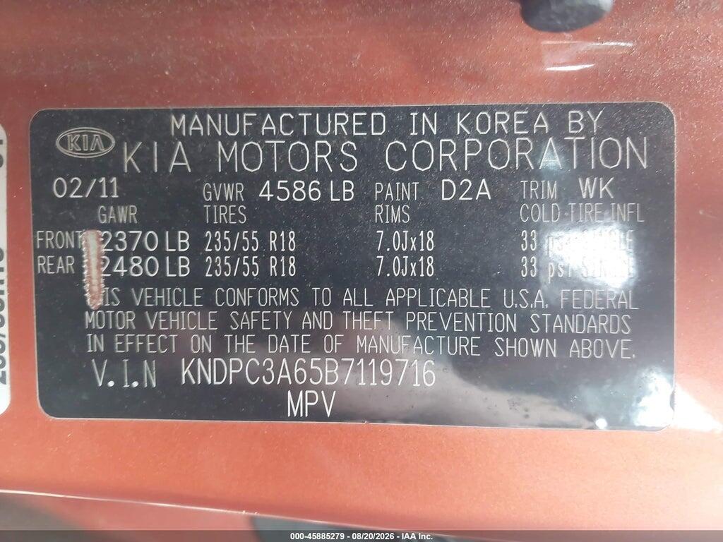 KNDPC3A65B7119716 2011 KIA SPORTAGE photo no. 9
