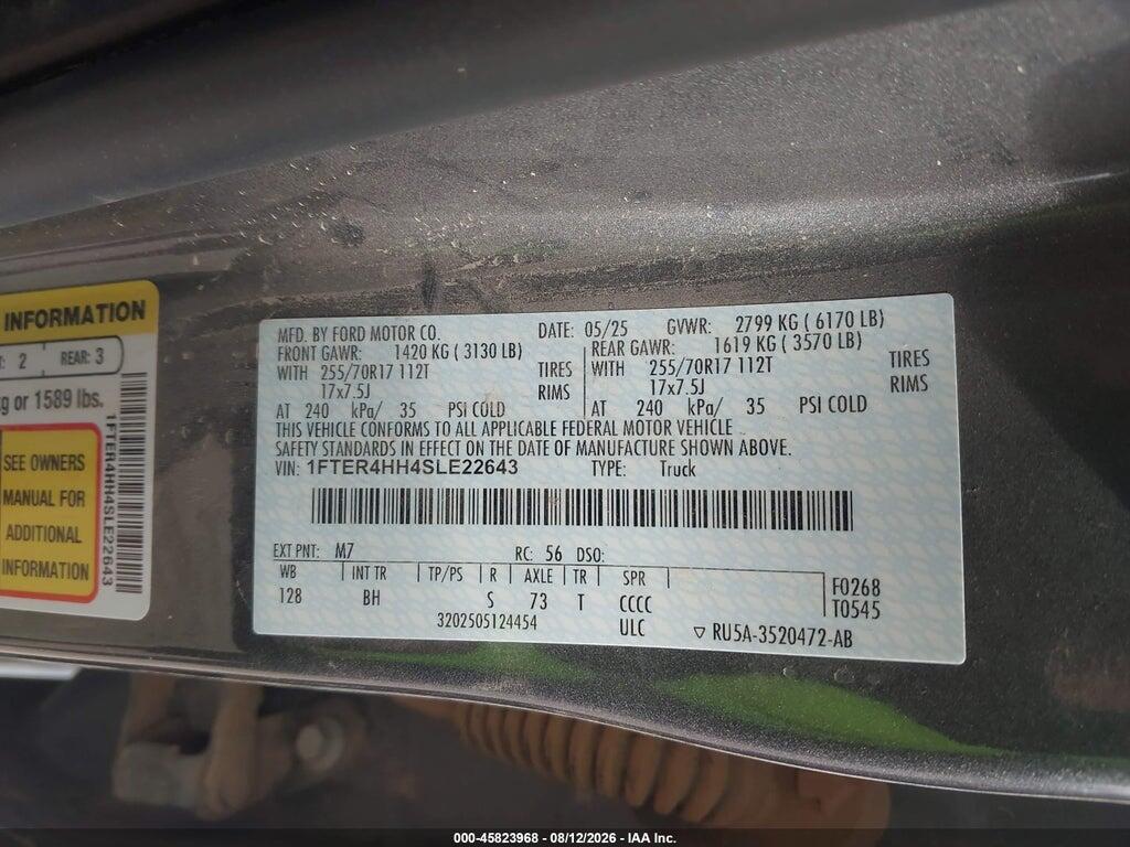 1FTER4HH4SLE22643 2025 FORD RANGER photo no. 9