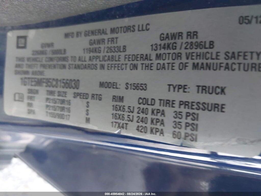 1GTE5MF95C8156030 2012 GMC CANYON photo no. 9
