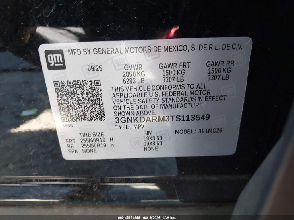 3GNKDARM3TS113549 2026 CHEVROLET BLAZER EV photo no. 9