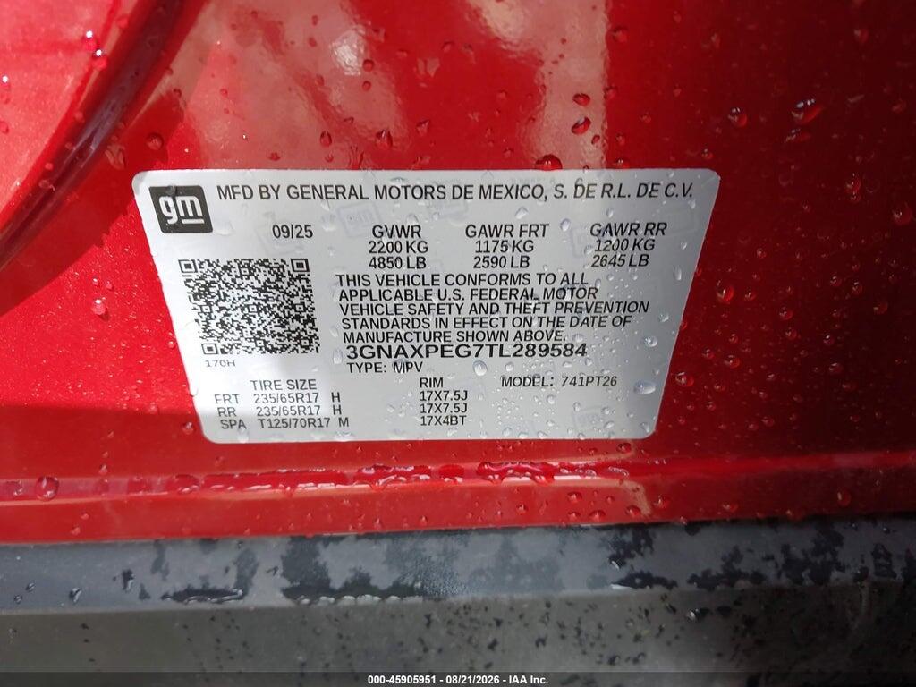 3GNAXPEG7TL289584 2026 CHEVROLET EQUINOX photo no. 9