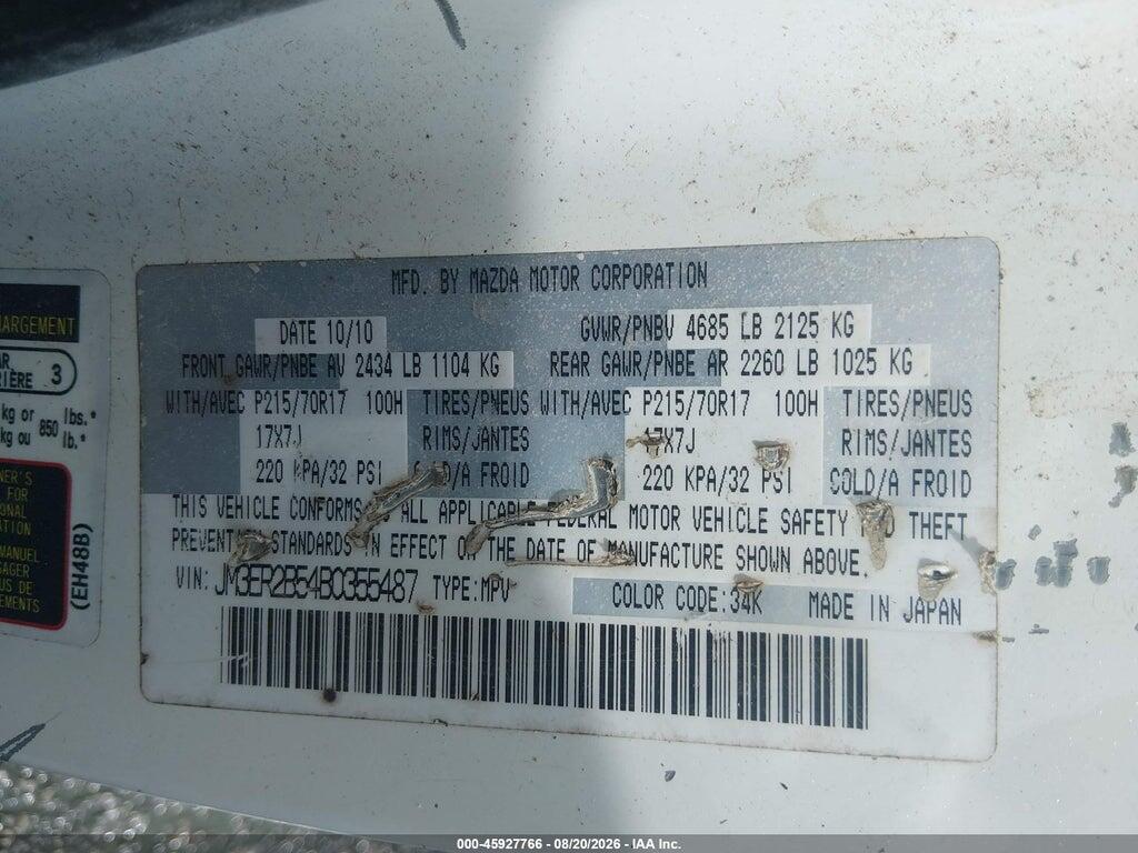 JM3ER2B54B0355487 2011 MAZDA CX-7 photo no. 9