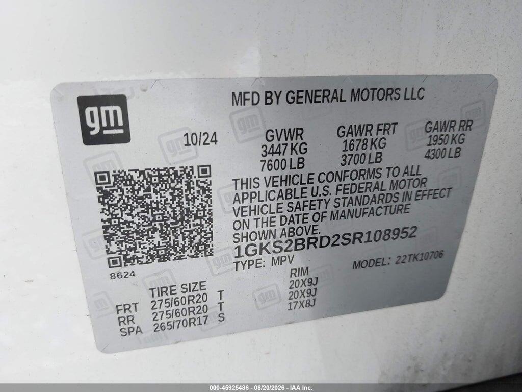 1GKS2BRD2SR108952 2025 GMC YUKON photo no. 9