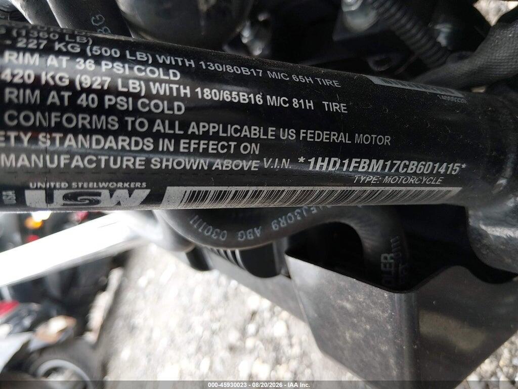 1HD1FBM17CB601415 2012 HARLEY-DAVIDSON FLHR photo no. 10
