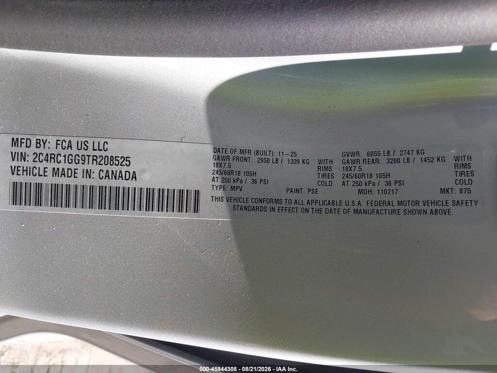 2C4RC1GG9TR208525 2026 CHRYSLER PACIFICA photo no. 9