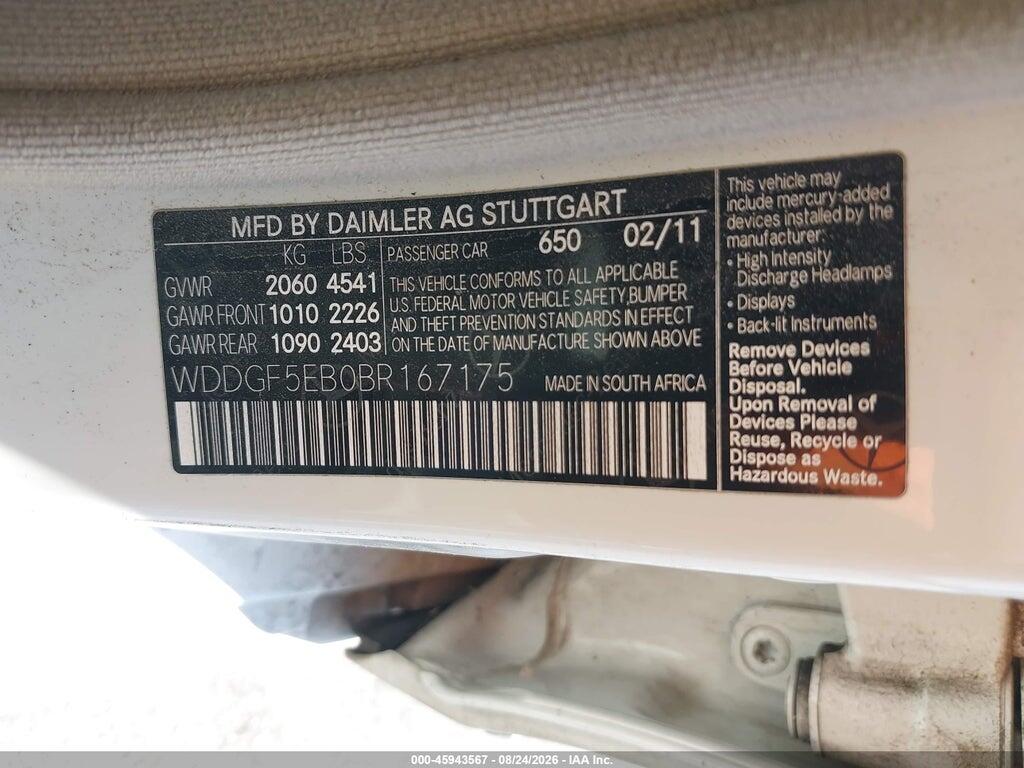 WDDGF5EB0BR167175 2011 MERCEDES-BENZ C 300 photo no. 9