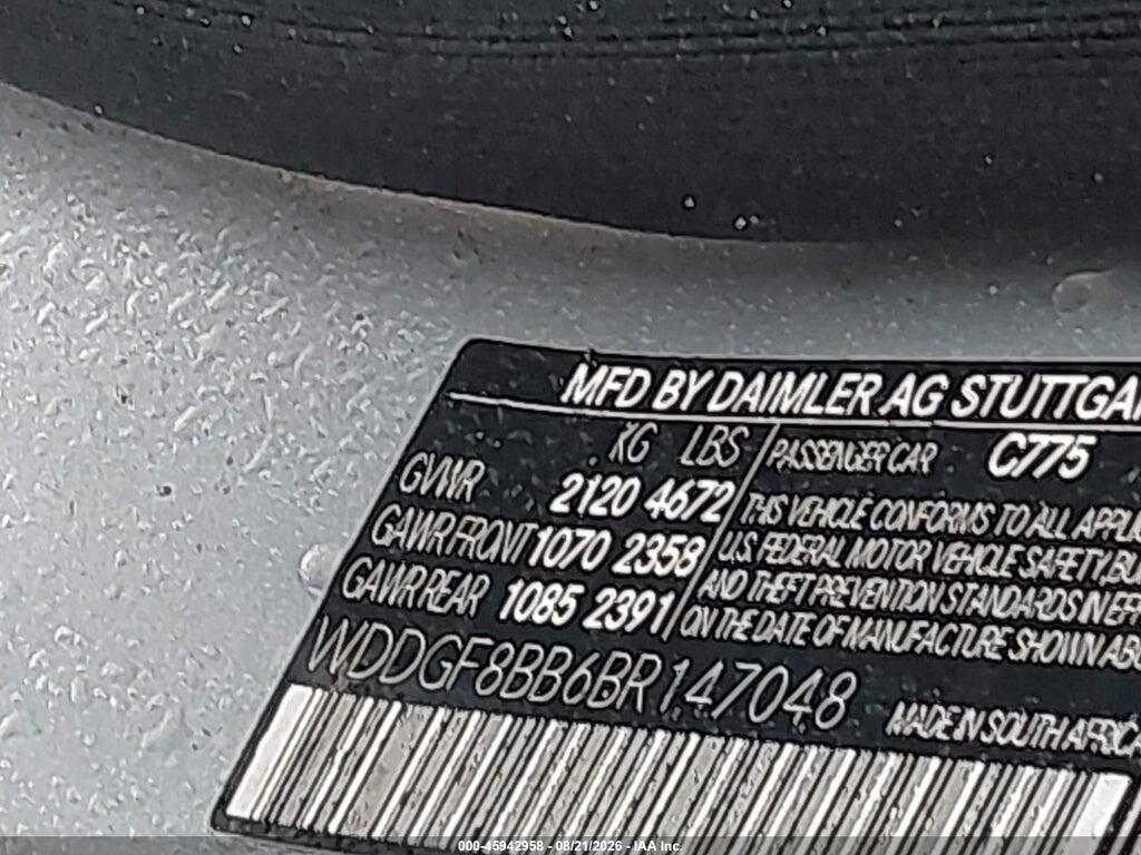 WDDGF8BB6BR147048 2011 MERCEDES-BENZ C 300 photo no. 9