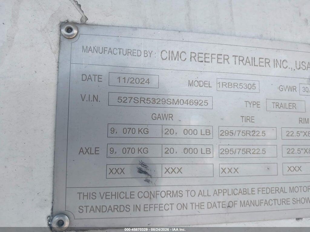 527SR5327TM046925 2026 CIMC TRAILERS UNKNOWN photo no. 9