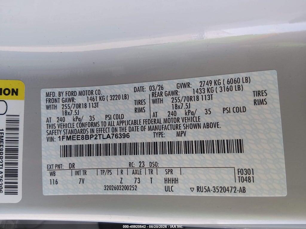 1FMEE8BP2TLA76396 2026 FORD BRONCO photo no. 9