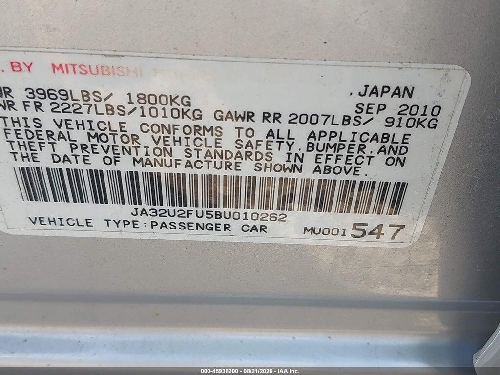 JA32U2FU5BU010262 2011 MITSUBISHI LANCER photo no. 9