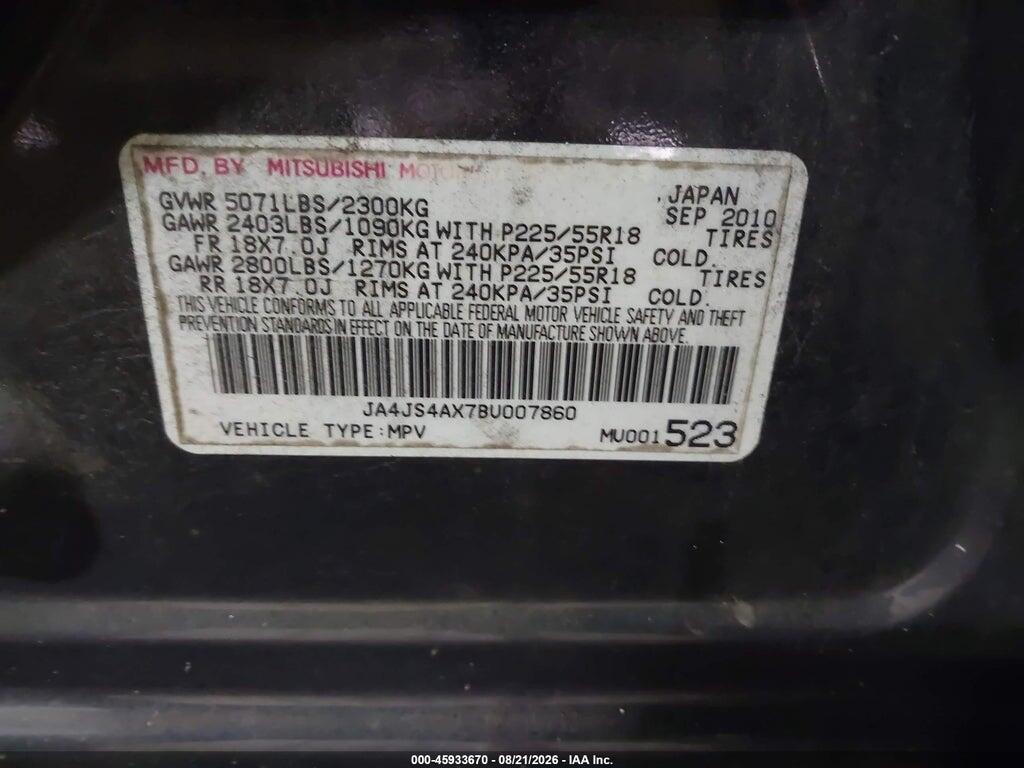 JA4JS4AX7BU007860 2011 MITSUBISHI OUTLANDER photo no. 9