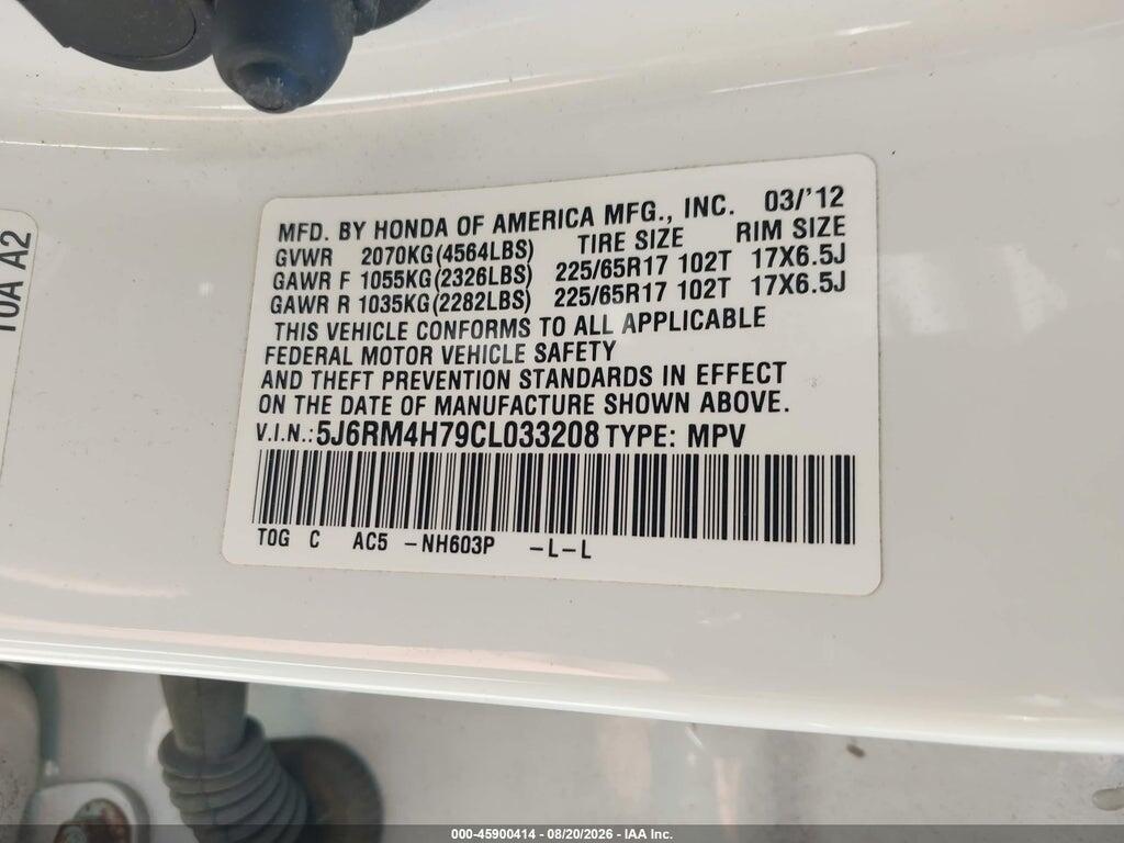 5J6RM4H79CL033208 2012 HONDA CR-V photo no. 9