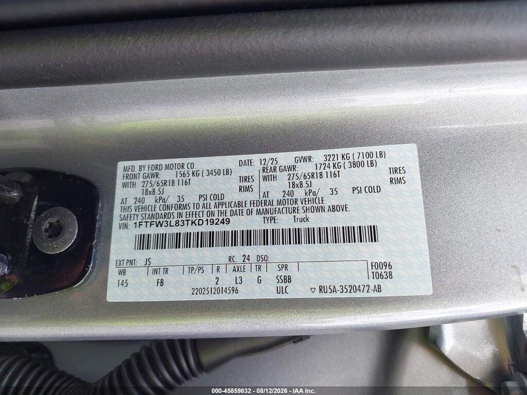 1FTFW3L83TKD19249 2026 FORD F-150 photo no. 9