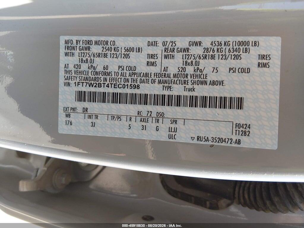 1FT7W2BT4TEC01598 2026 FORD F-250 photo no. 9