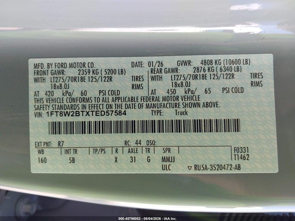1FT8W2BTXTED57584 2026 FORD F-250 photo no. 8