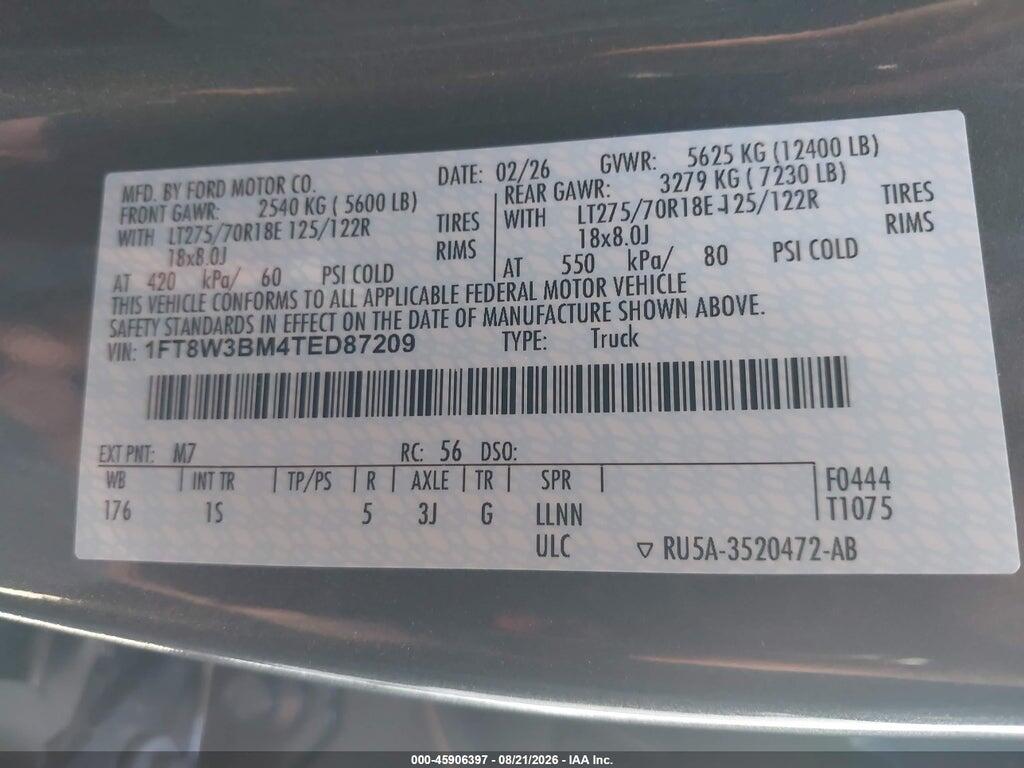 1FT8W3BM4TED87209 2026 FORD F-350 photo no. 8