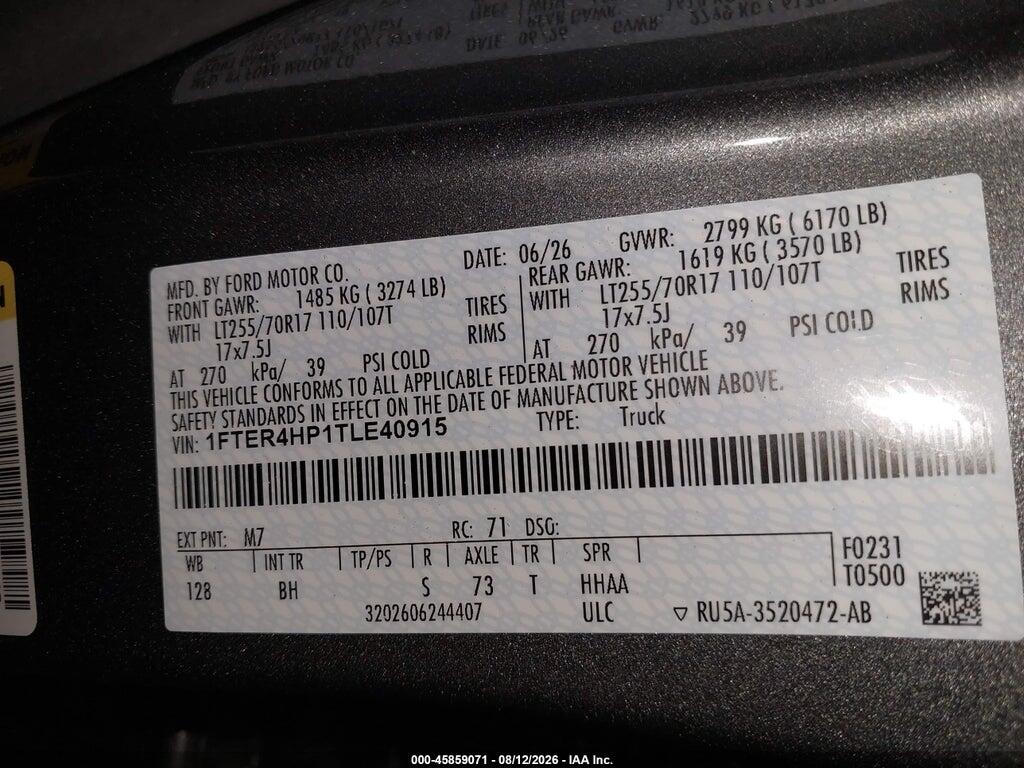 1FTER4HP1TLE40915 2026 FORD RANGER photo no. 9