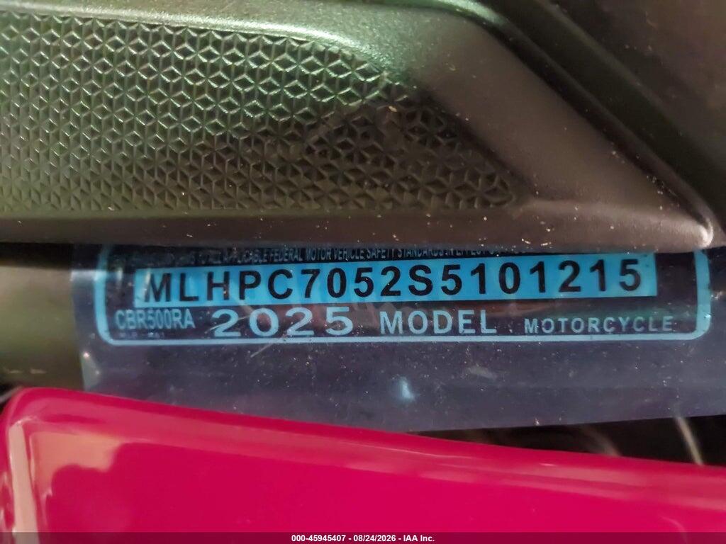 MLHPC7052S5101215 2025 HONDA CBR500 photo no. 10