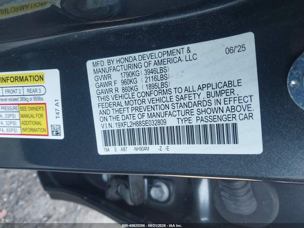 19XFL2H88SE032809 2025 HONDA CIVIC SEDAN photo no. 9
