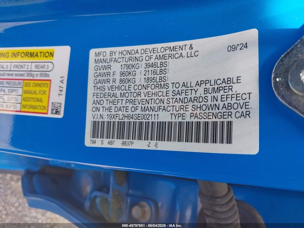 19XFL2H84SE002111 2025 HONDA CIVIC SEDAN photo no. 9