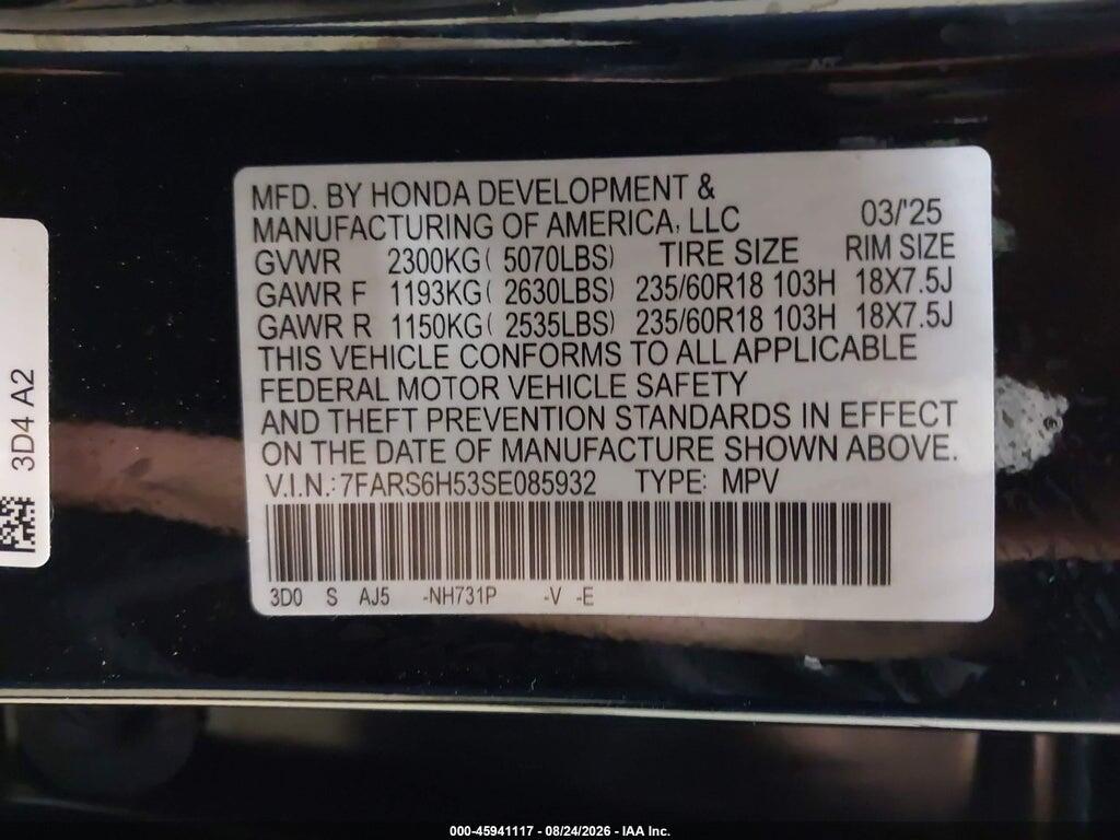 7FARS6H53SE085932 2025 HONDA CR-V HYBRID photo no. 9