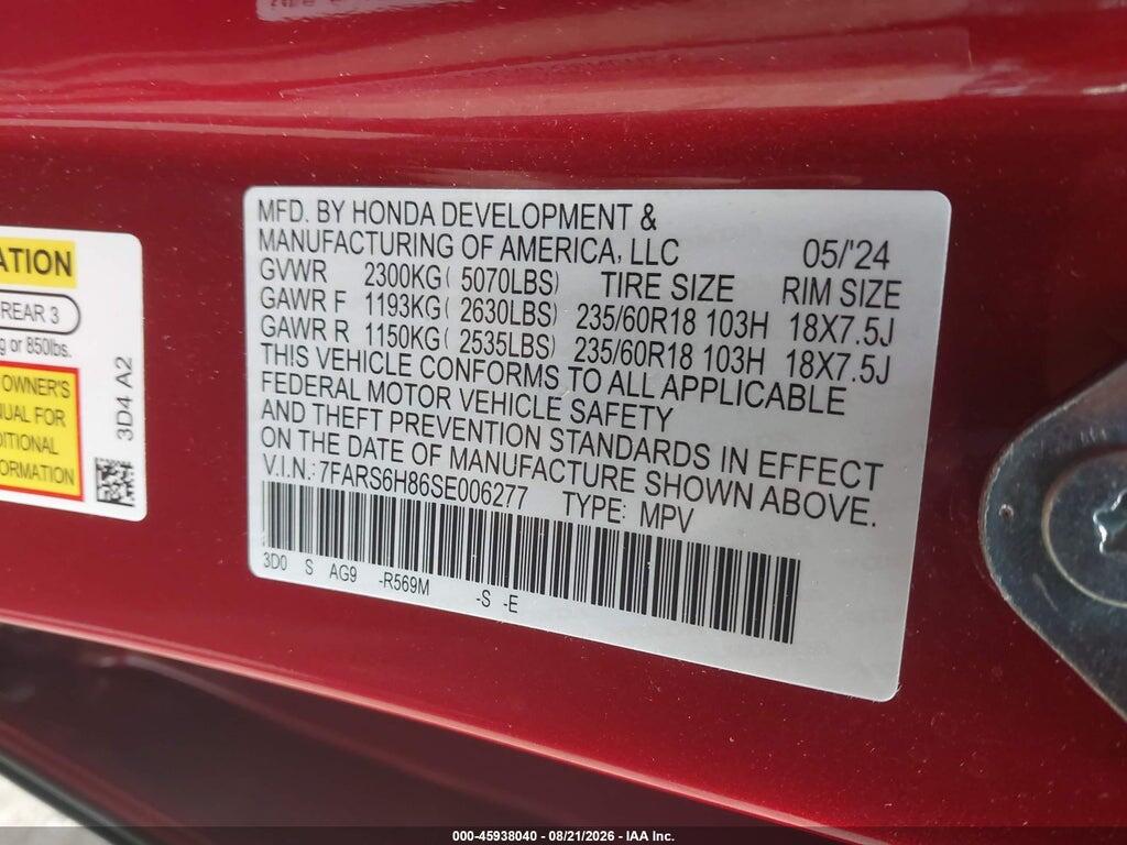 7FARS6H86SE006277 2025 HONDA CR-V HYBRID photo no. 9
