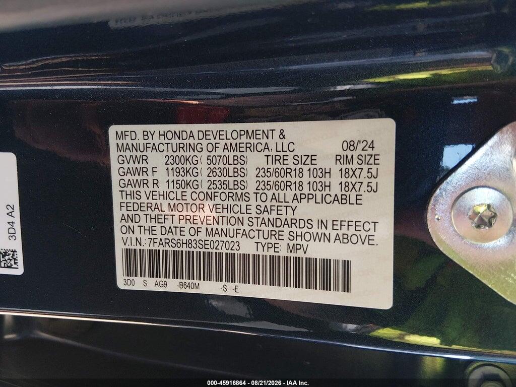 7FARS6H83SE027023 2025 HONDA CR-V HYBRID photo no. 9